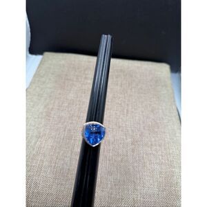 Sajen Sterling Silver “Eat • Pray • Love” Ring – Large Trillion Blue Quartz  Siz